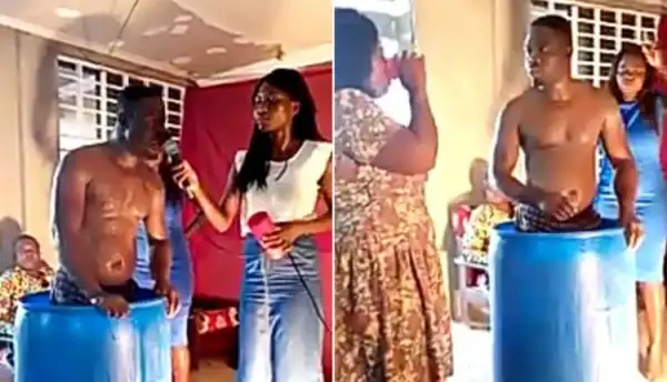 Pastor bathes in church, asks church members to drink his bath water and they did (video)